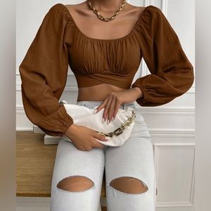 Crop long sleeve top